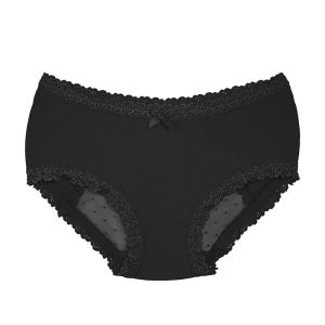 شورت زنانه اسلیپ دانتل دار پشت توری