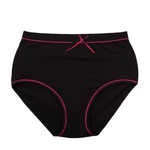 شورت زنانه اسلیپ دور دوزی شده جلو پاپیون - مشکی