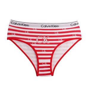 شورت زنانه اسلیپ راه راه و CK برند نارین - قرمز