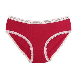 شورت زنانه اسلیپ لبه گیپور برند ماریا - زرشکی