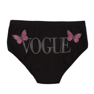 شورت زنانه اسلیپ پروانه و نوشته برند بانو