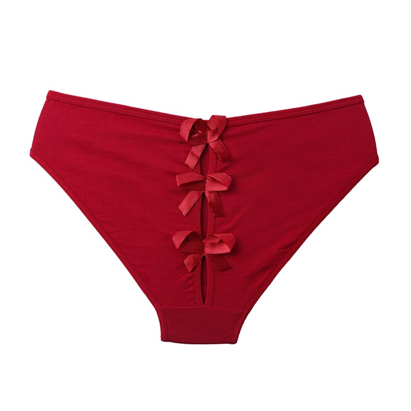 شورت زنانه اسلیپ پشت پاپیون Elize - زرشکی