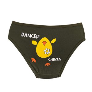 شورت زنانه اسلیپ پشت چاپ جوجه طلایی برند سیتا - سبز تیره