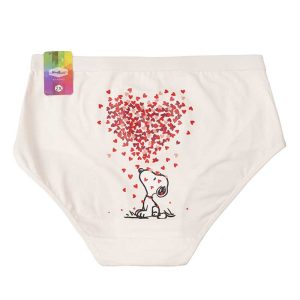 شورت زنانه اسلیپ چاپی اسنوپی و بارون قلب ریز ریز