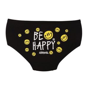 شورت زنانه اسلیپ چاپی ایموجی برند بانو - مشکی