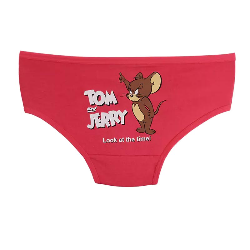 شورت زنانه اسلیپ چاپی تام و جری برند بانو - گلبهی