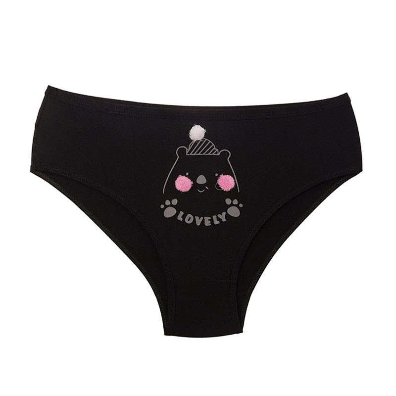 شورت زنانه اسلیپ چاپی تدی دلتنگ برند وارجان - مشکی