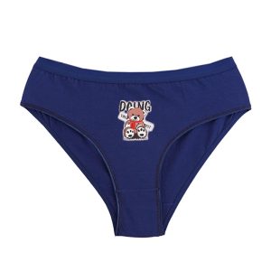 شورت زنانه اسلیپ چاپی خرس ولنتاین - سرمه‌ای