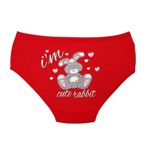 شورت زنانه اسلیپ چاپی خرگوش زخمی برند بانو - قرمز
