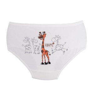 شورت زنانه اسلیپ چاپی زرافه برند بانو - سفید