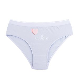 شورت زنانه اسلیپ چاپی قلب love برند narin - آبی