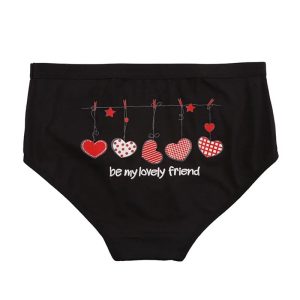 شورت زنانه اسلیپ چاپی قلب آویز برند بانو