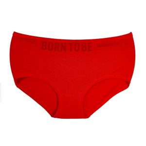 شورت زنانه اسلیپ کمر چاپ BORNTOBE - قرمز