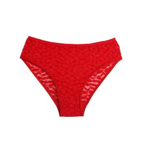 شورت زنانه اسلیپ گیپور طرح برگ -قرمز