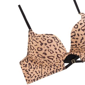 ست شورت و سوتین اسفنجی فنردار پلنگی فانتزی