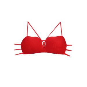 نیم تنه دخترانه پشت بندی کاپ ماساژوری قرمز