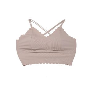 نیم تنه زنانه لیزری پشت ضربدری کرم