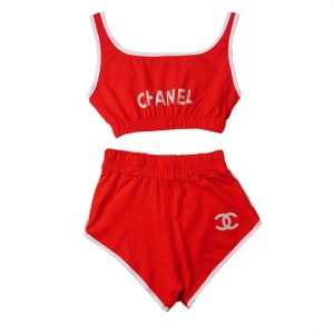 نیم تنه شورت ورزشی CHANEL برند الگانس قرمز