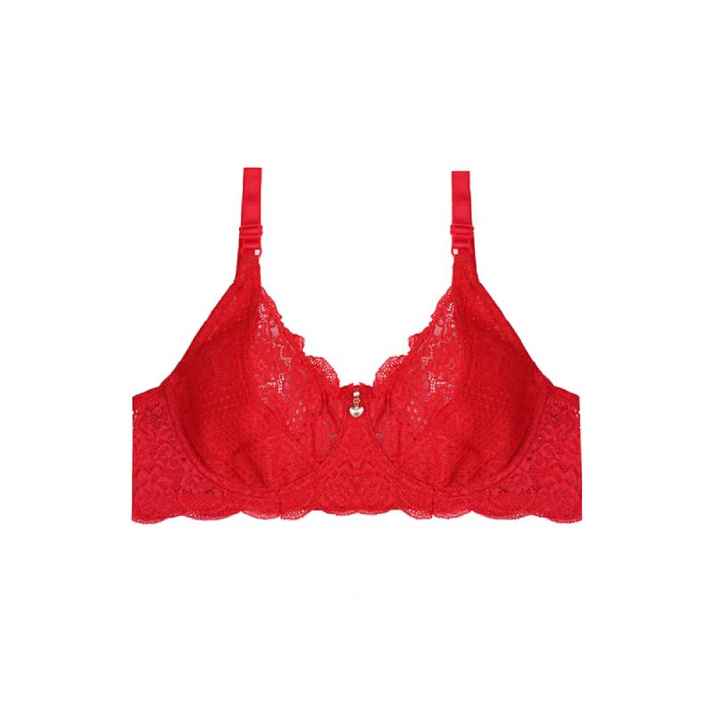 سوتین زنانه فنردار عینکی بالا دانتل لبه دالبری کاپ D برند براگور