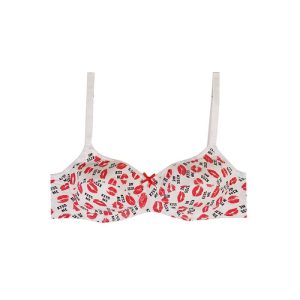 سوتین نخی فنردار لایه دار طرح لب kiss me برند براگور