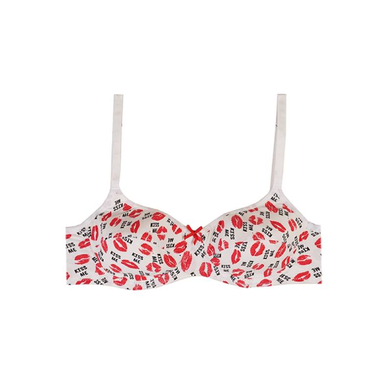 سوتین نخی فنردار لایه دار طرح لب kiss me برند براگور