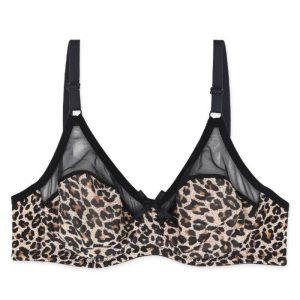 سوتین پرسی نخی شیشه‌ای فنردار پلنگی ایزابلا