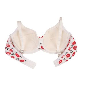 سوتین نخی فنردار لایه دار طرح لب kiss me برند براگور