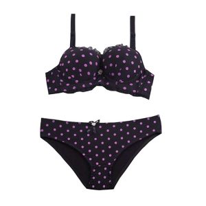 ست شورت و سوتین اسفنجی توپ توپی - مشکی