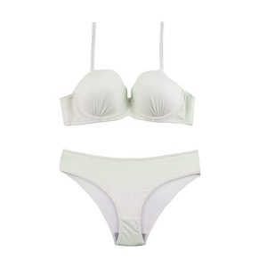 ست شورت و سوتین اسفنجی صدفی لبه دالبری - سبز