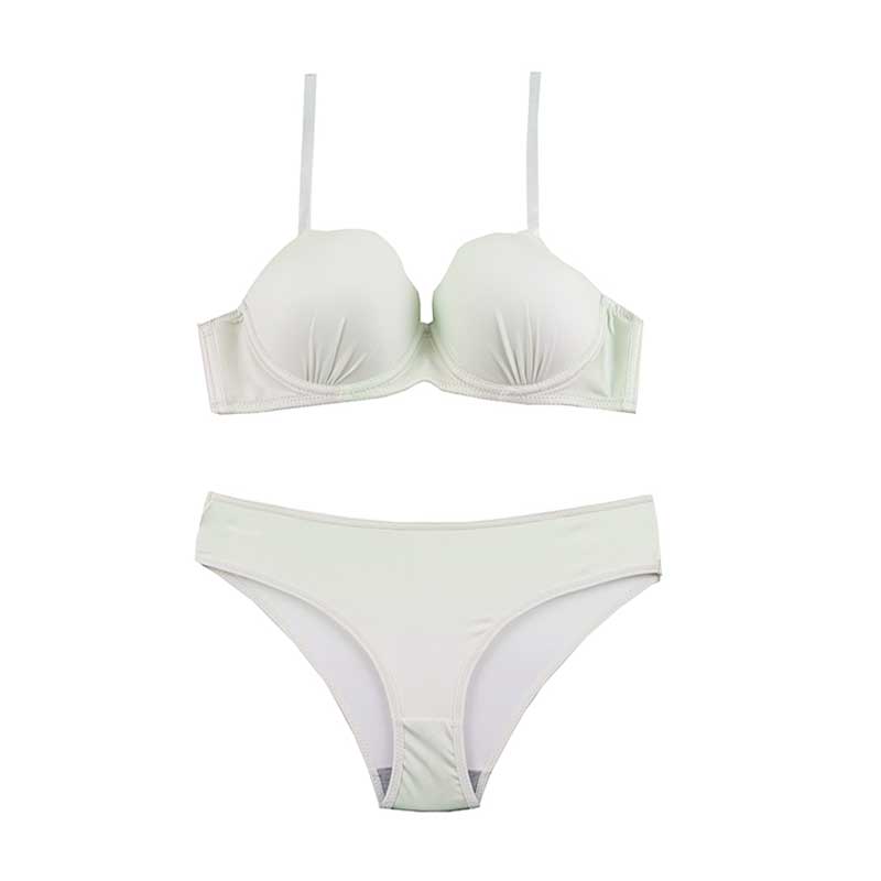 ست شورت و سوتین اسفنجی صدفی لبه دالبری - سبز