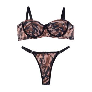 ست شورت و سوتین اسفنجی فنردار ارتشی برند شارمین