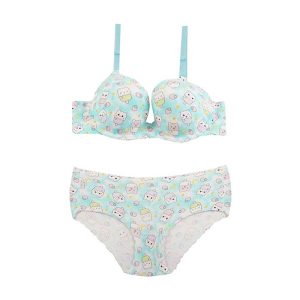 ست شورت و سوتین اسفنجی لیزری طرح بستنی گربه - سبز