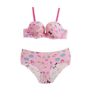 ست شورت و سوتین اسفنجی لیزری فانتزی طرح کیتی و دونات