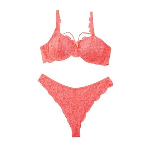 ست شورت و سوتین تمام تور عینکی هارنس دار شارمین