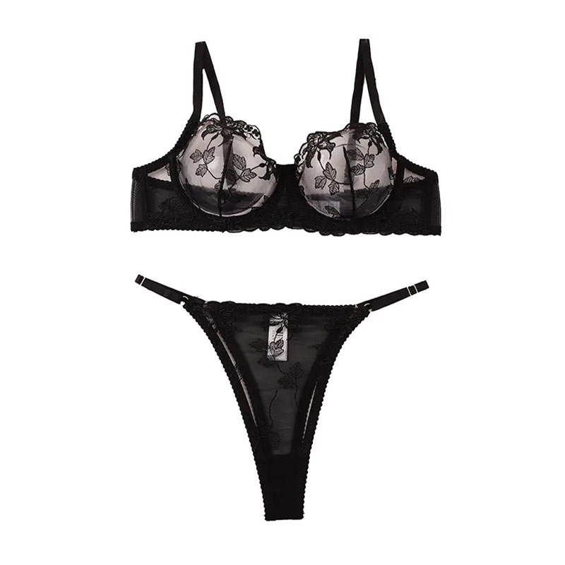 ست شورت و سوتین تور ژینا - مشکی