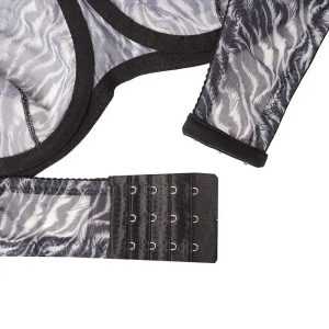 ست شورت و سوتین تور گاز فنردار ببری مشکی برند اکسو