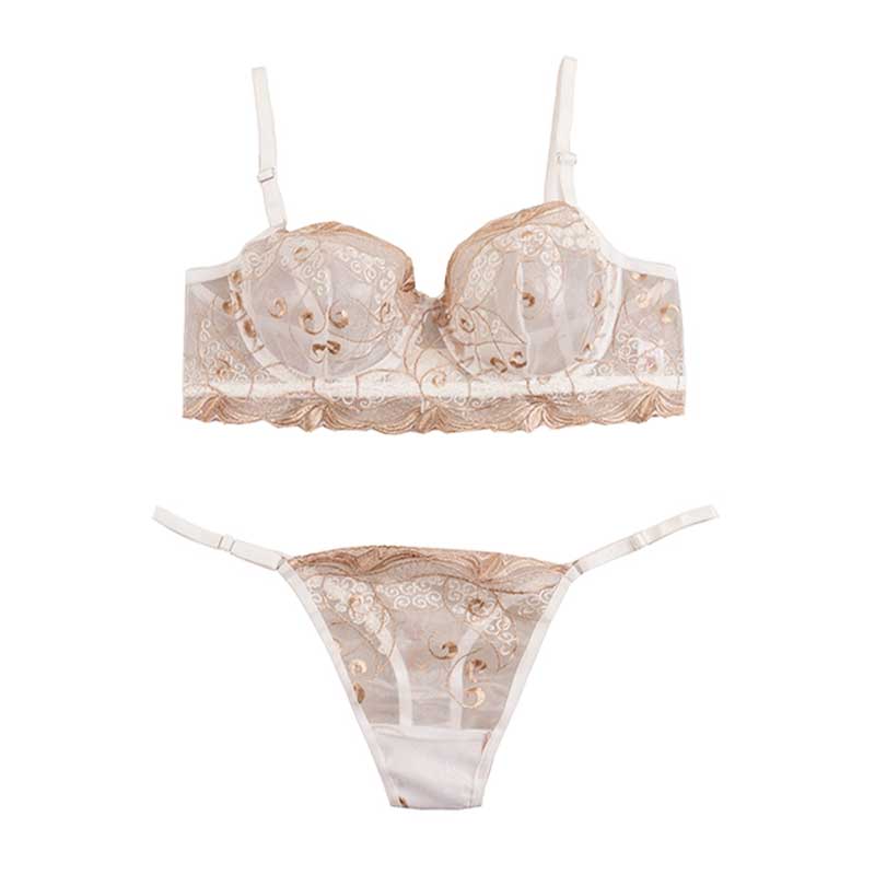 ست شورت و سوتین تورگاز طرح گلدوزی برند براگور