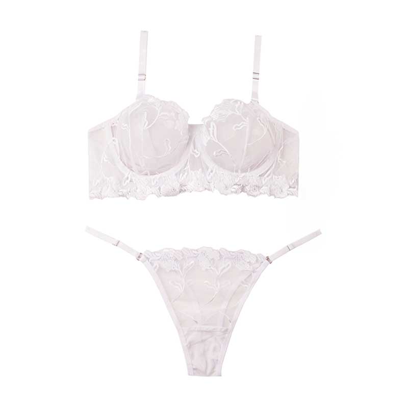 ست شورت و سوتین تورگاز گلدار سفید برند براگور