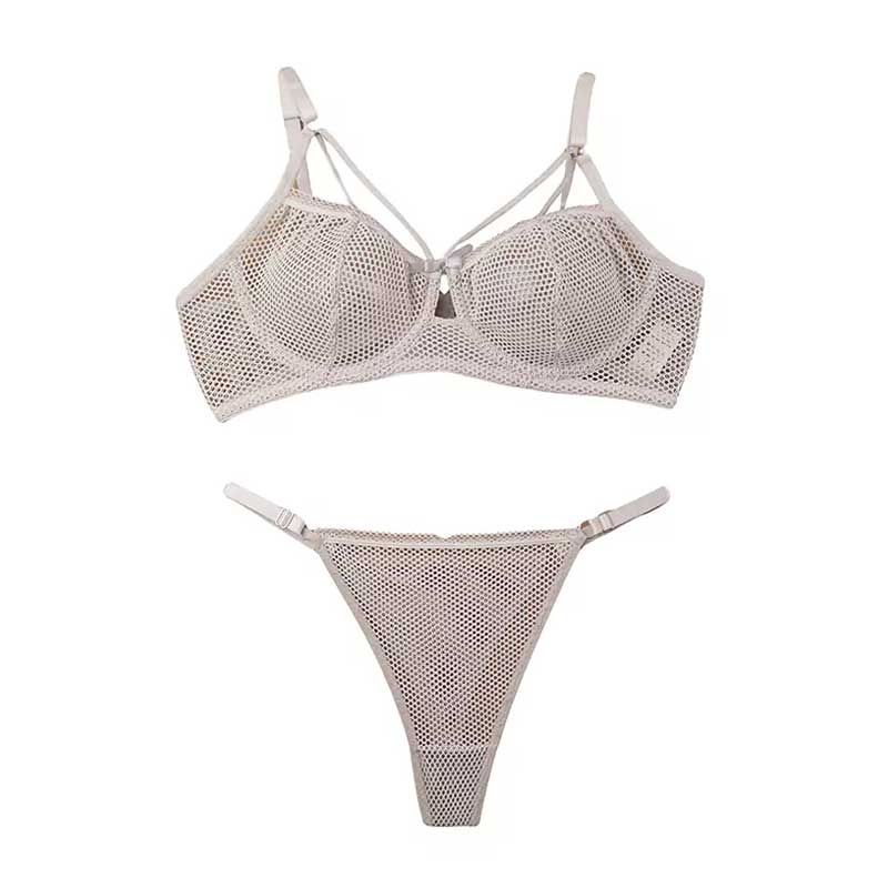 ست شورت و سوتین سلندی هارنس دار برند شارمین - طوسی