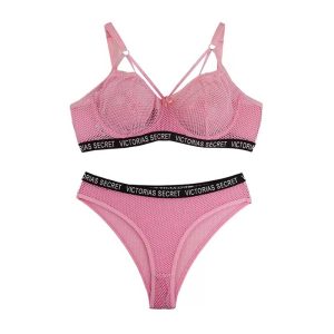 ست شورت و سوتین سلندی هارنس دار کش اسپرت برند شارمین - صورتی