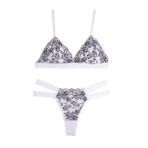 ست شورت و سوتین سه گوش دانتل برجسته برند شارمین