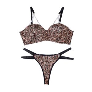 ست شورت و سوتین پلنگی مرواریدی