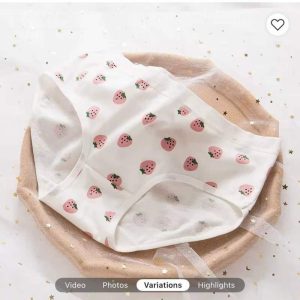 شورت عروسکی طرح توت فرنگی صورتی